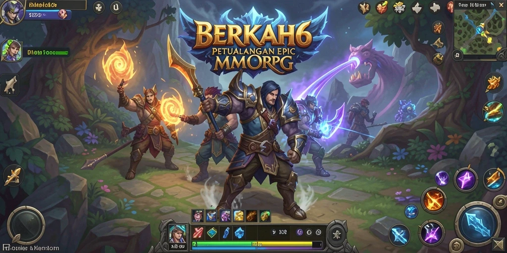 Tampilan gameplay epik dalam petualangan MMORPG yang mendebarkan.