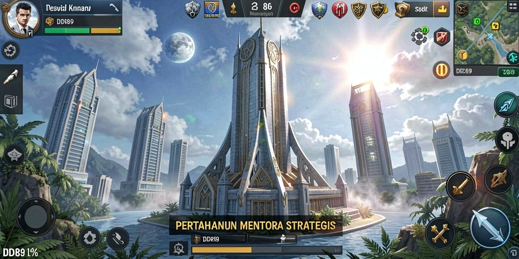Screenshot gameplay IDR89 menampilkan aksi menara pertahanan yang seru.