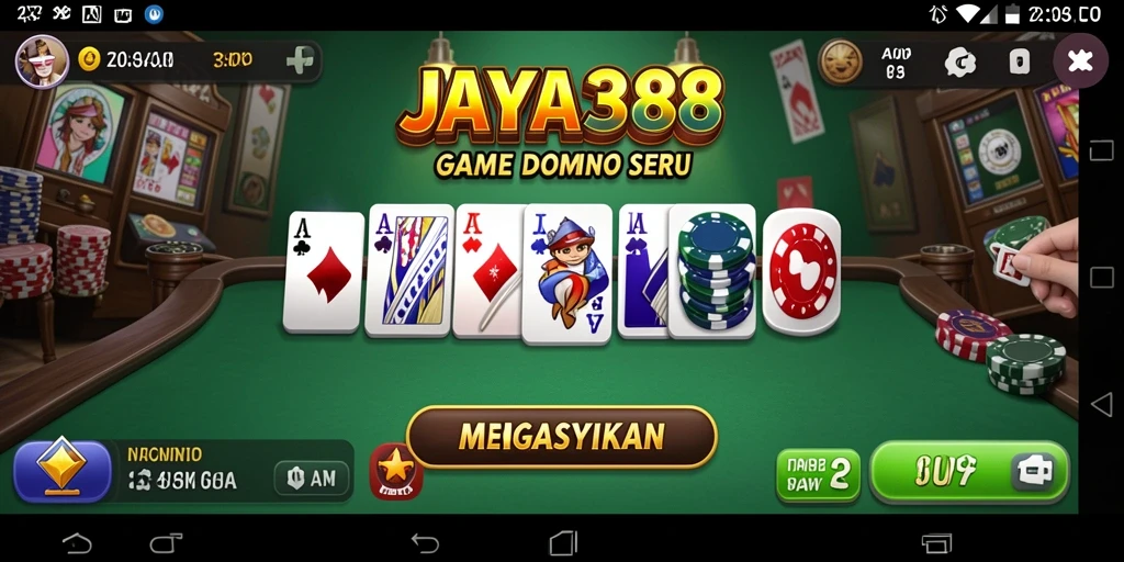 Tampilan gameplay Domino yang menegangkan di JAYA388.