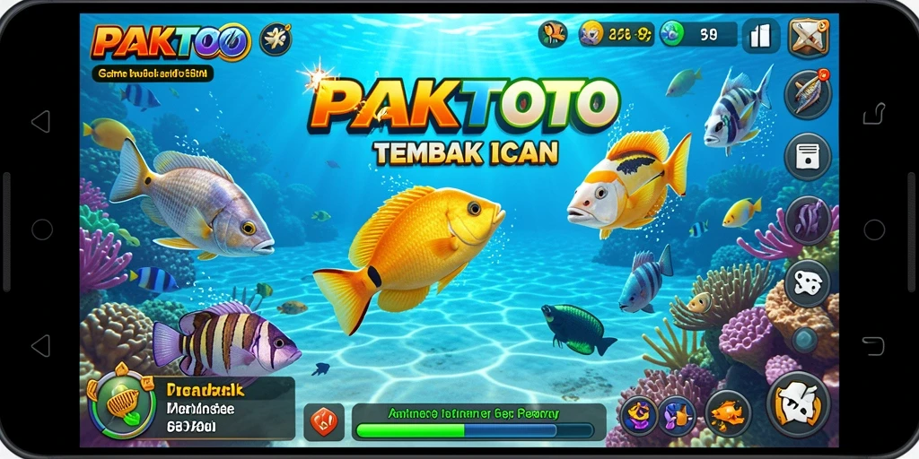 Screenshot PAKTOTO menampilkan aksi menembak ikan yang seru dan menantang.