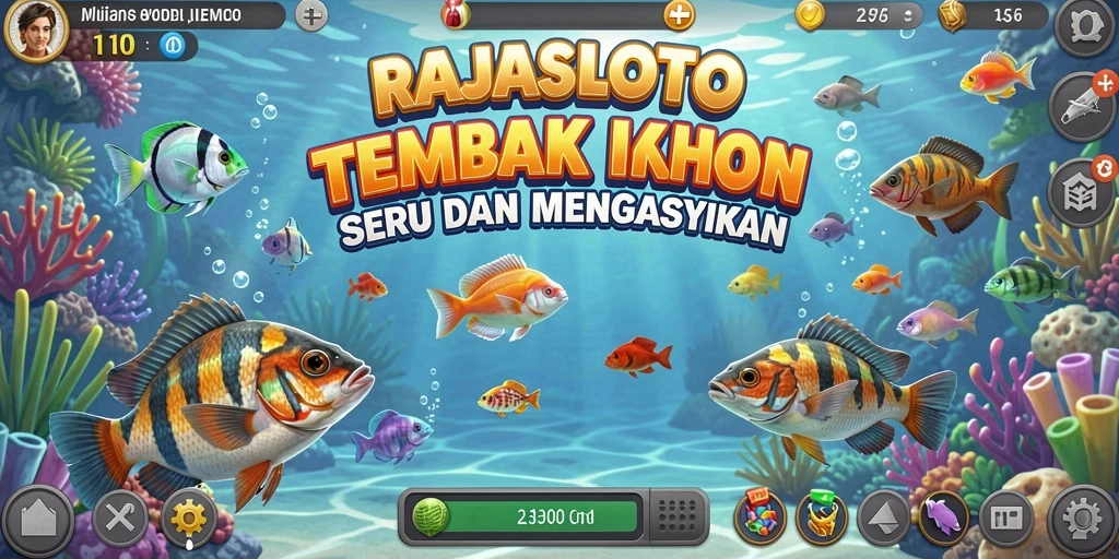 Gameplay seru RAJASLOTO dengan aksi menembak ikan.