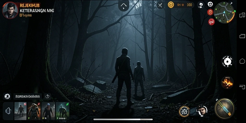 Screenshot gameplay REJEKIHUB yang menampilkan suasana mencekam dan penuh ketegangan.
