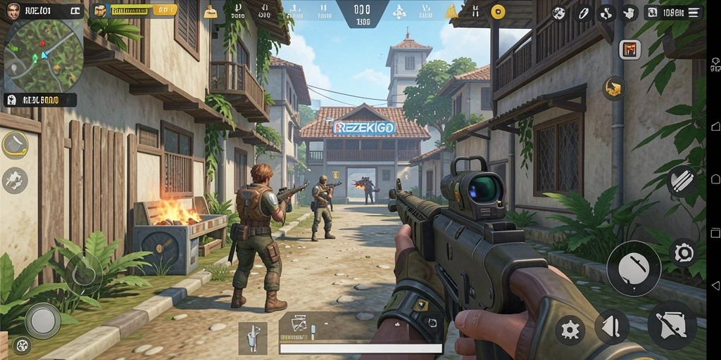 Tangkapan layar gameplay seru di REZEKIGO, menampilkan aksi TPS yang mendebarkan.