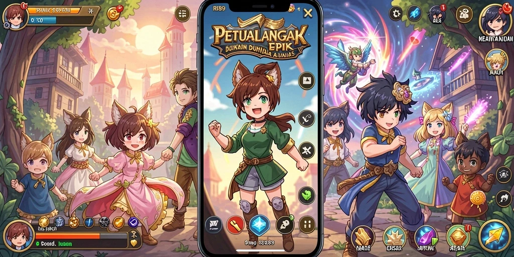 Tangkapan layar menampilkan karakter Anime dalam aksi seru di RR89.